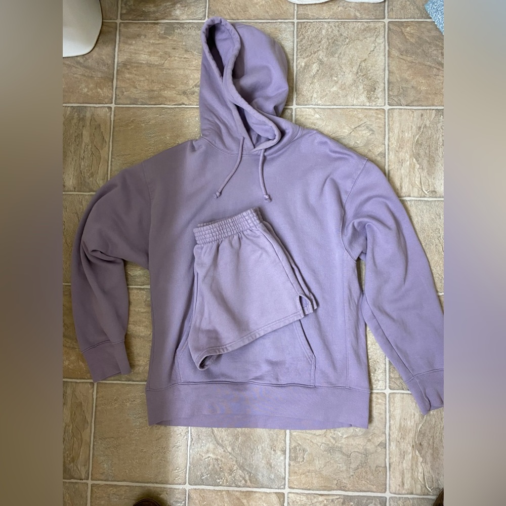 Aritzia TNA sweatshirt and shorts set